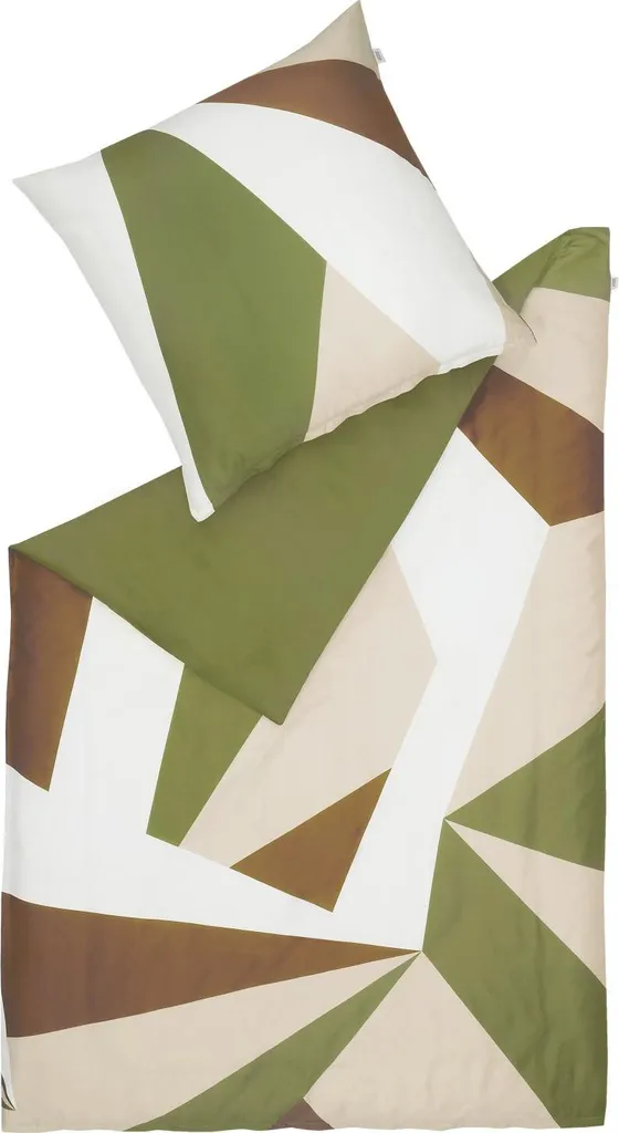 Occasione! Biancheria Raso SCHÖNER WOHNEN 155x220 ORIGAMI Verde