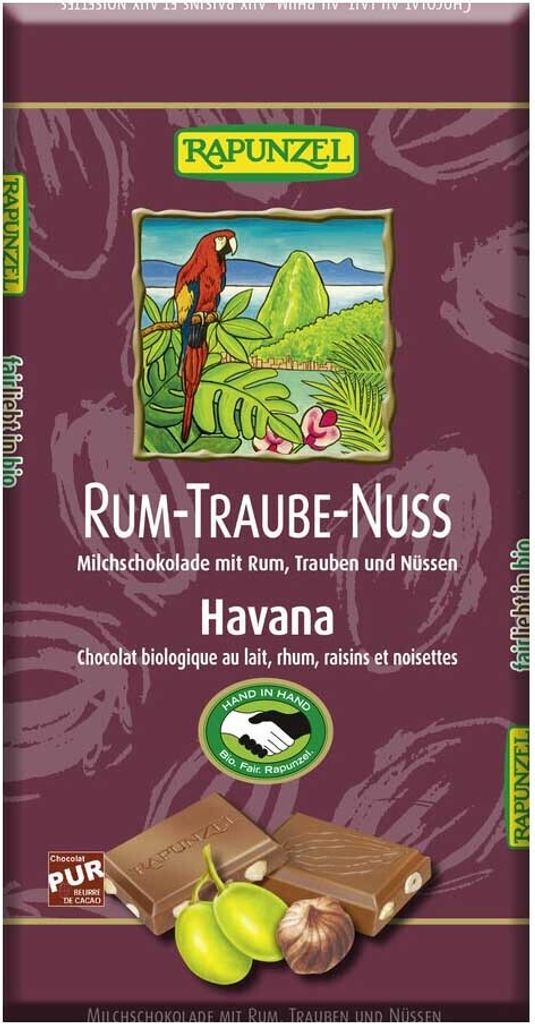 Chocolat au lait - rhum-raisin-noisette 100g Image du produit 