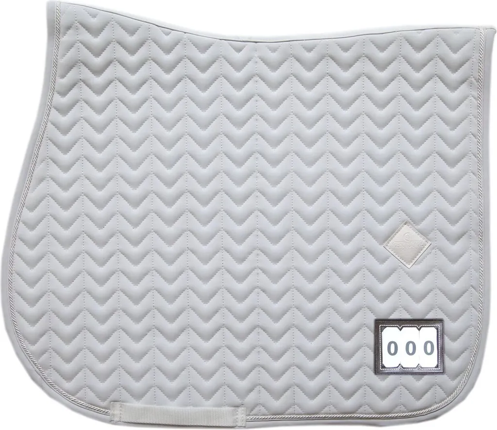 Tapis de selle jumping blanc Kentucky Fishbone matelassé pour cheval
