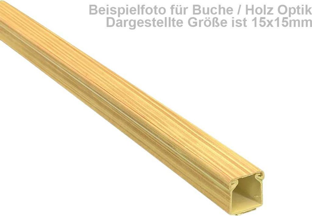 Kabelkanal 25x15 mm Buche Holzoptik hell – selbstklebend – 1 m – Kunststoff