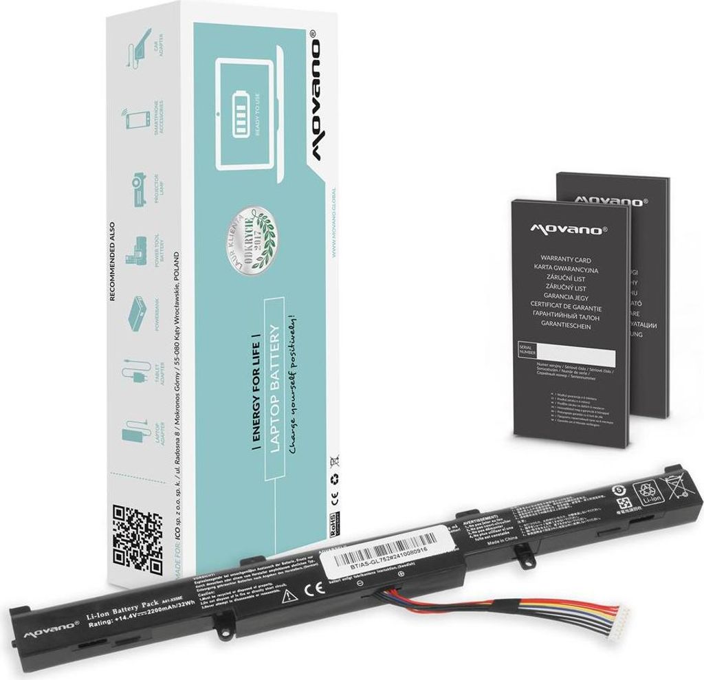 A41LK9H L41LK2H Akku für Asus GL752VL N552VX Produktbild 