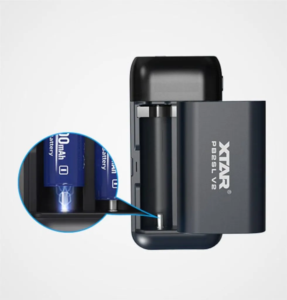 Xtar PB2SL V2 Chargeur Rapide USB-C pour Batteries 21700 et 18650
