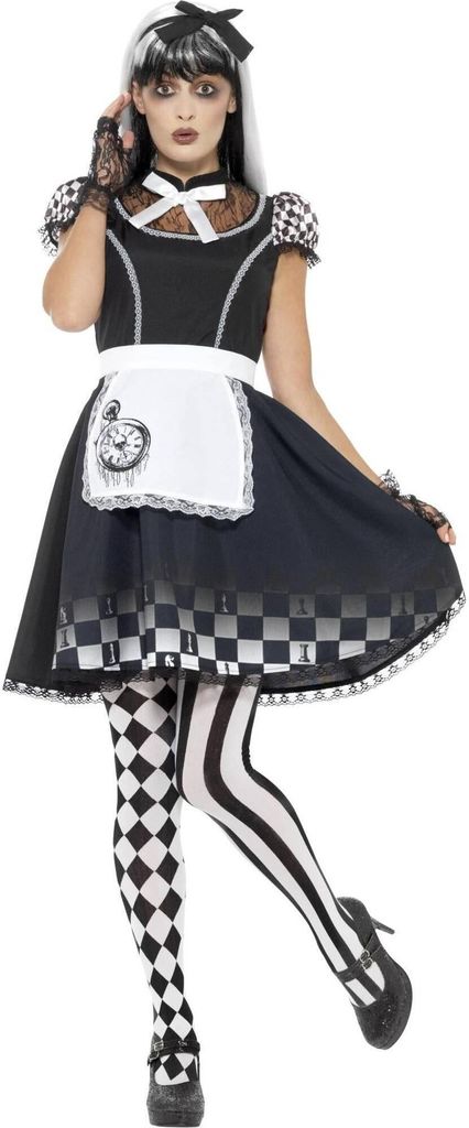 Smiffys - "Alice" Kostüm - Damen SM2320 (L) (Schwarz/Weiß)