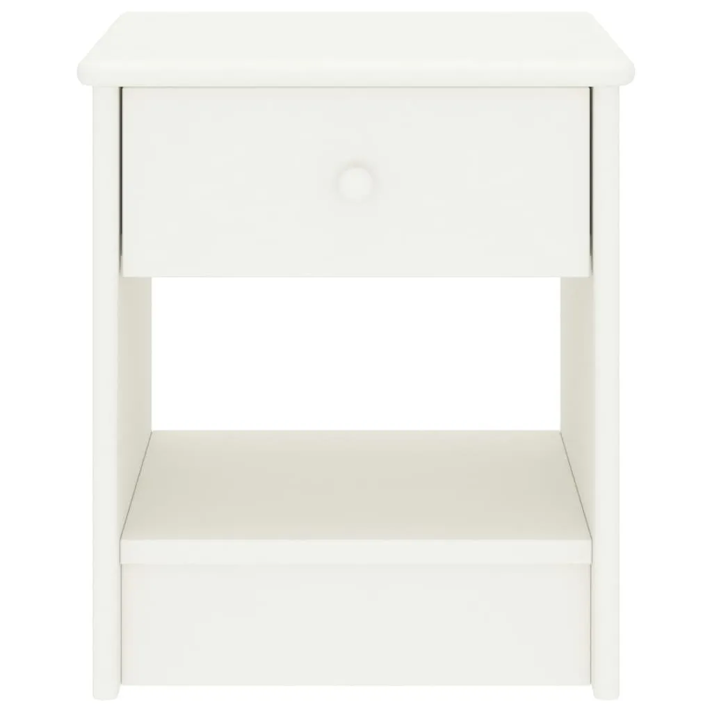 Petite table de nuit blanche en pin 35x30x40 cm : fini le désordre au lit !
