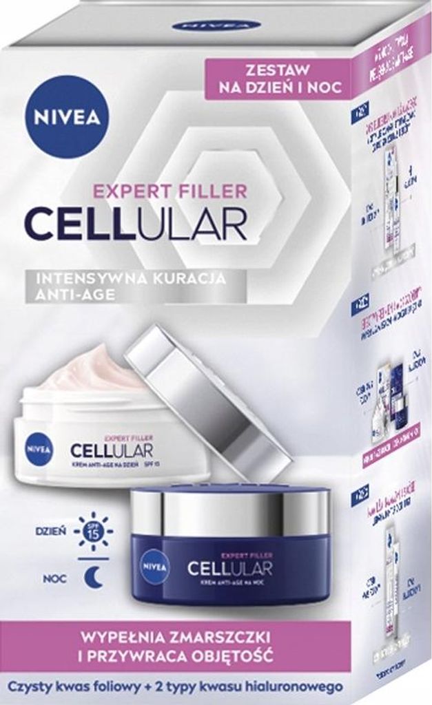 Cellular Expert Filler Anti-Falten-Tagescreme-Set 50ml + Anti-Falten-Nachtcreme 50ml