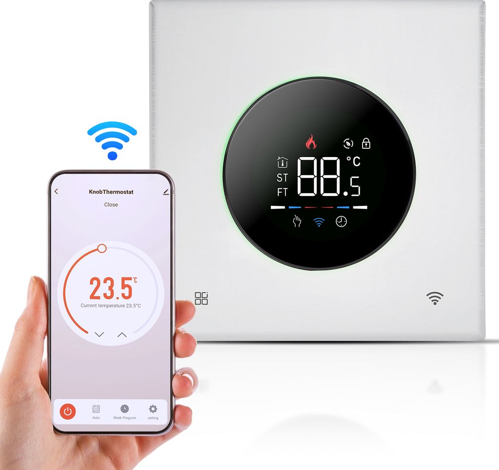 Intelligenter Thermostat fuer Hauswasser, elektrische Heizung, Wasser, Gaskessel, WiFi-AC-Thermostat mit APP-/Sprachsteuerung, VA-Digital-Touchscre...