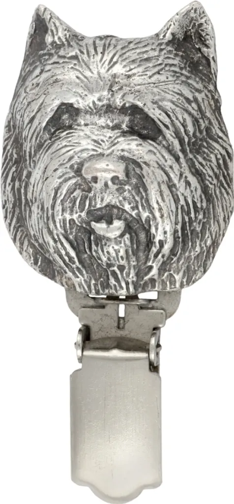 Cairn terrier - spilla con clip, porta numero di gara, spilla d'argento per esposizioni canine del marchio Art-Dog