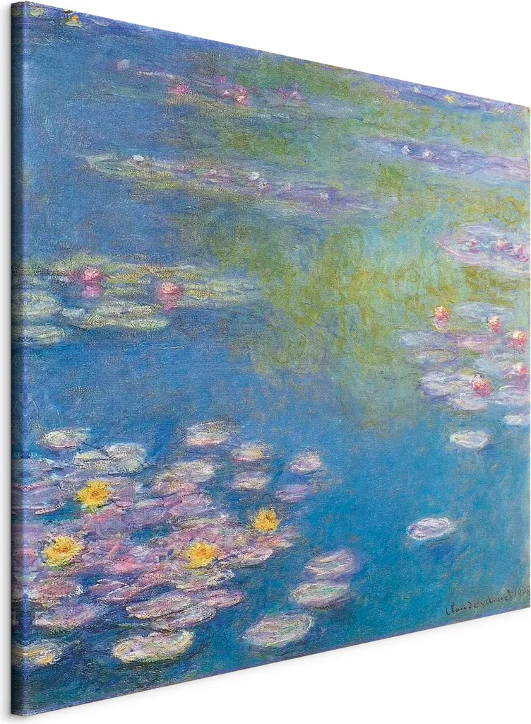 Quadro su Tela Ninfee a Giverny 70x70 cm | Riproduzione Monet Premium