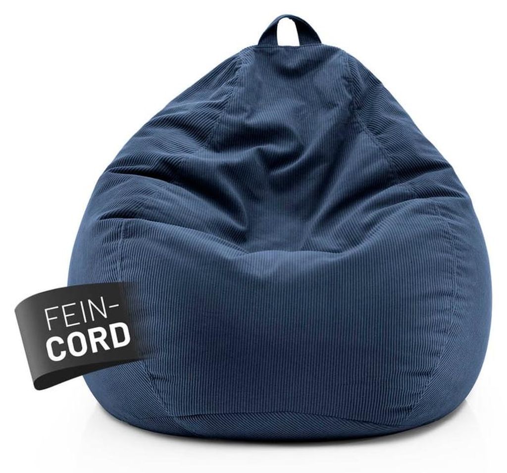 Lumaland Sitzsack 185l dunkelblau Comfort Feincord Produktbild 