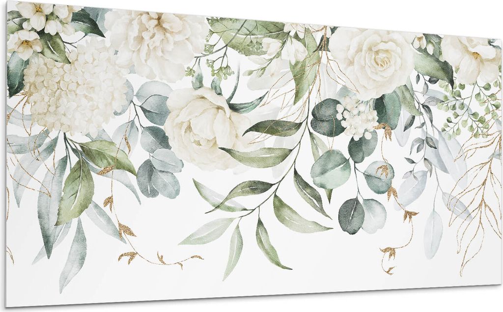 Blumenmuster Mit Blättern – Selbstklebende Fliesen – Wandverkleidung – Wandpaneel – PVC Fliesen – Vinylflisen – PCV Flisen – Selbstk...