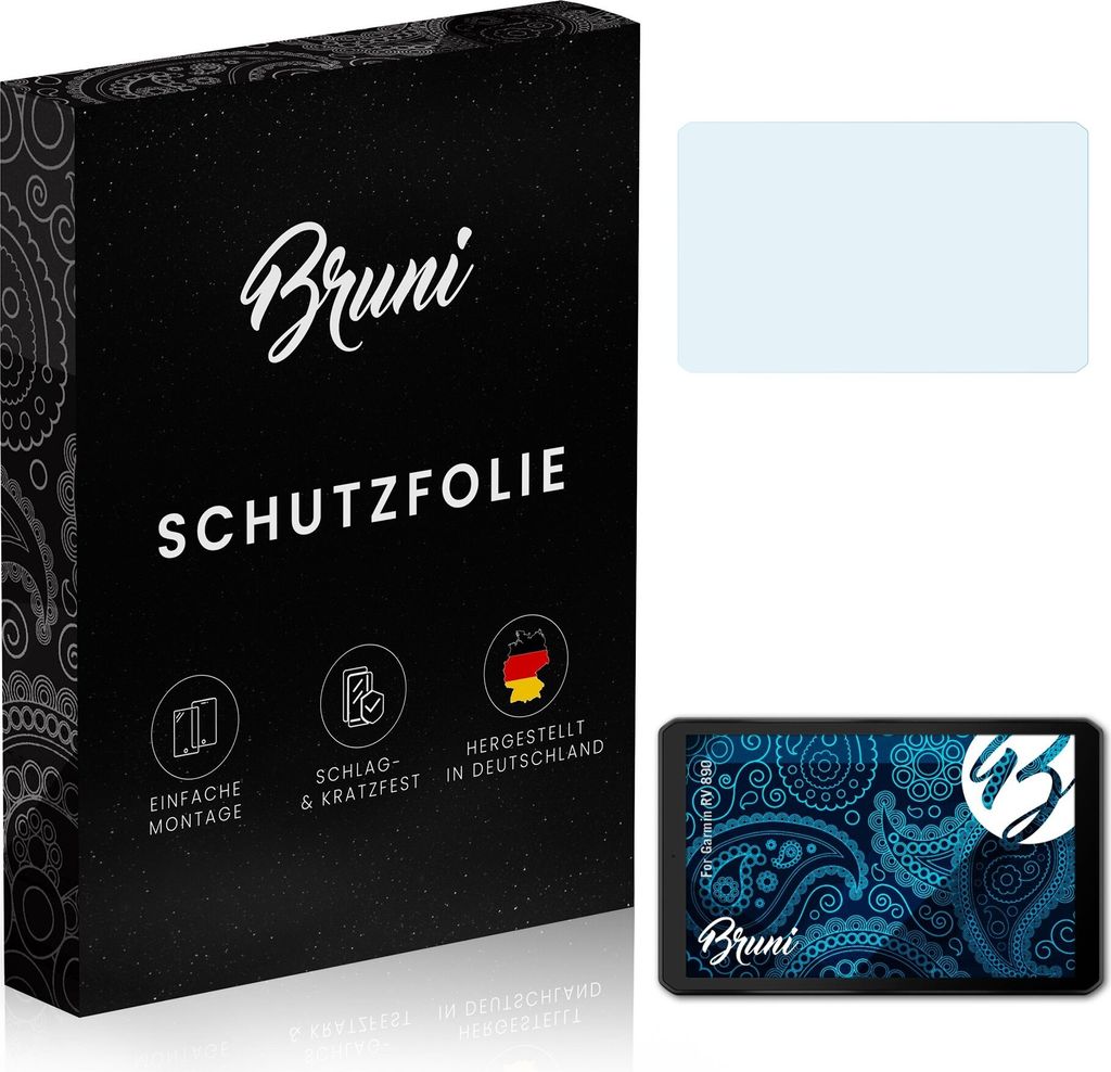 Bruni Basics-Clear 2x Schutzfolie kompatibel mit Garmin RV 890 Folie