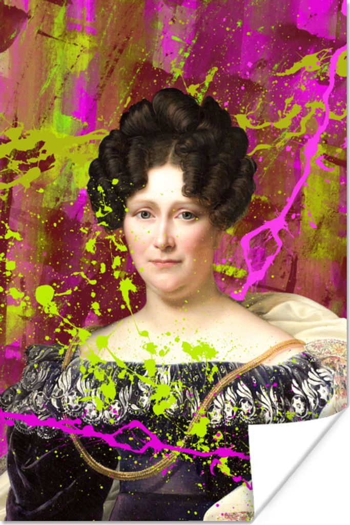 MuchoWow Poster Johanna Henriette Engelen - Dubois Drahonet - Neon 120x180 cm - Kunstposter