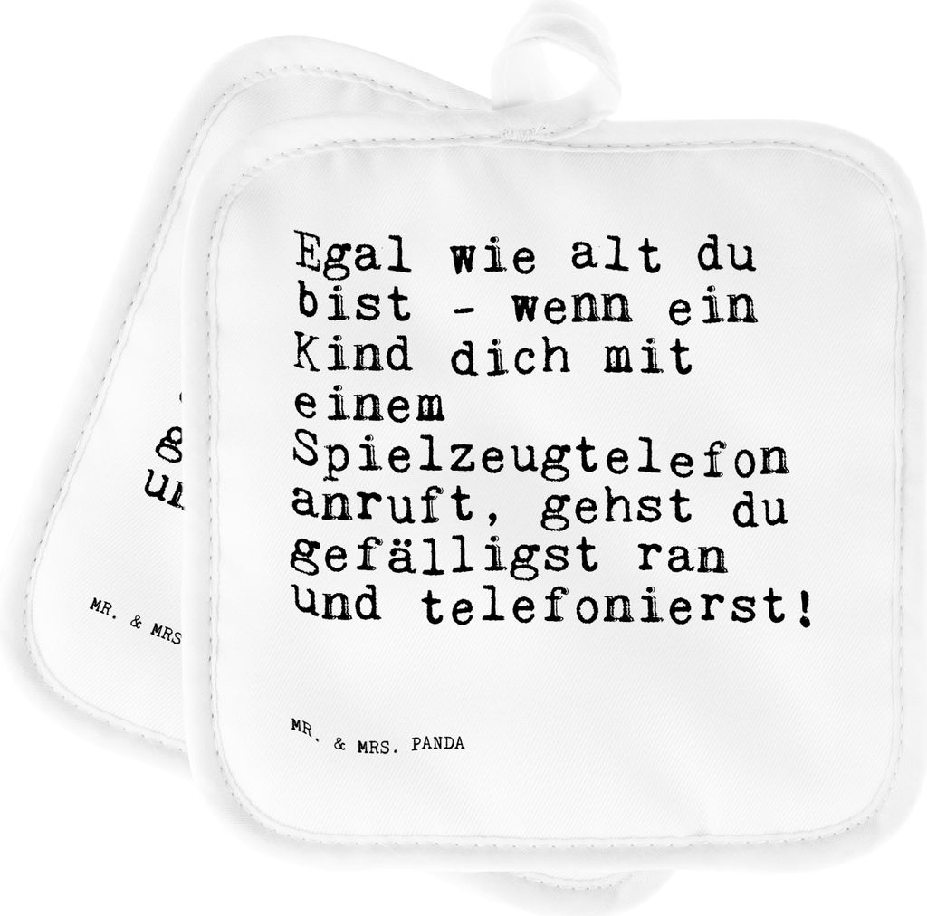 Mr. & Mrs. Panda Topfuntersetzer Egal wie alt du... - Weiß - Geschenk, Kind, Kochlappen, Topflappen, Frau, Spruch, zur Geburt, Freundin, Set, topf...