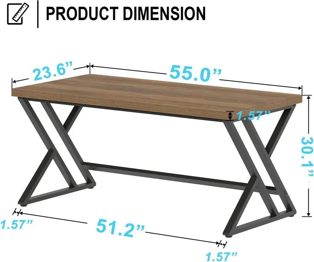 Table d'ordinateur bois Table de bureau robuste Style Campagne Chic