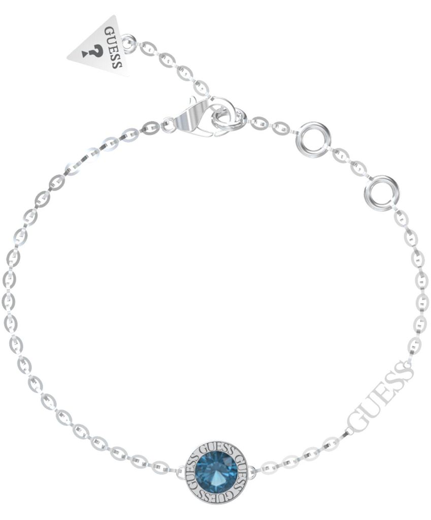 Guess JUBB02246JWRHAQL Damen Armband Edelstahl Silber blau 18,5 cm