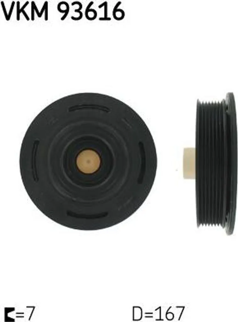 Poulie de vilebrequin SKF VKM 93616 : Stop aux vibrations moteur 2.5 dCi