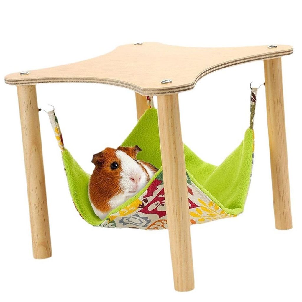 Meerschweinchen Hängematte mit Echtholz-Gestell,28x28x24cm Produktbild 