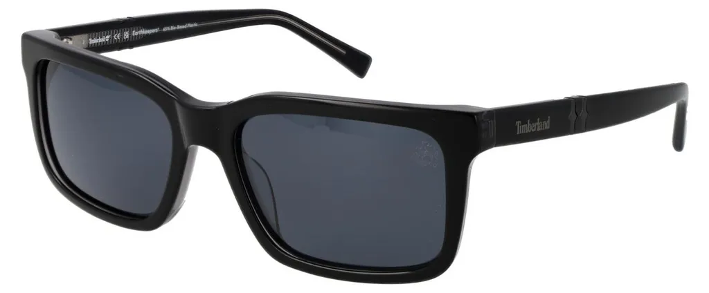 Lunettes de soleil Timberland TB00021 01D noir brillant pour hommes 57mm