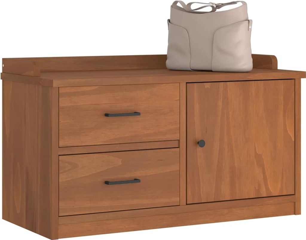 "2026 MODERNE"Flurbank - modernes Design - Schuhbank für Flur, Wohnzimmer - SANDNES 87x40x50cm Massivholz Kiefer NEU430264 - Sitzbänke