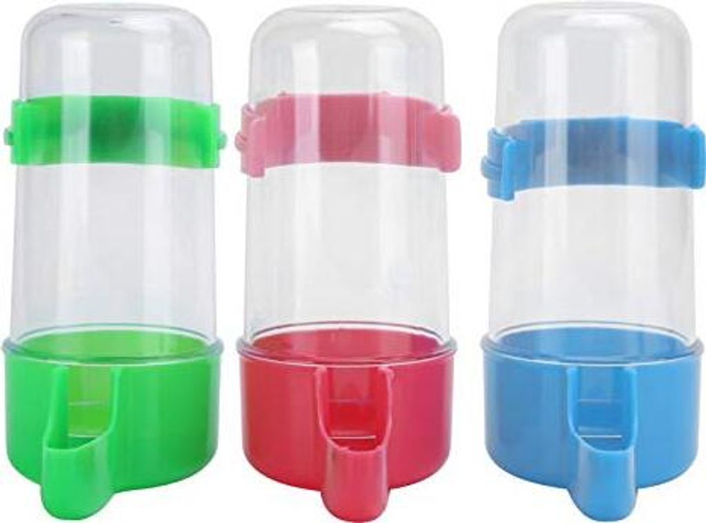Zerodis 3 Sets Haustier liefert automatische Vogelzufuhr Wasserflasche Trinkbehälter Feeder in Käfig Papageien Grüße Cockatiel Lovebirds