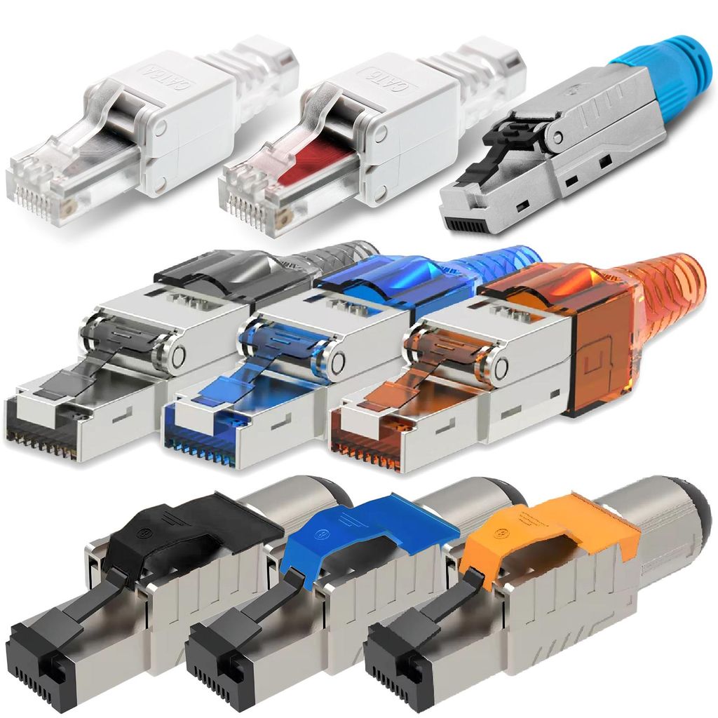 Netzwerkstecker Werkzeuglos RJ45 CAT6 CAT6a Cat7 CAT8 CAT8.1 Netzwerk SteckerAuswahl:Stecker CAT8/CAT8.1;Menge:20 Stück
