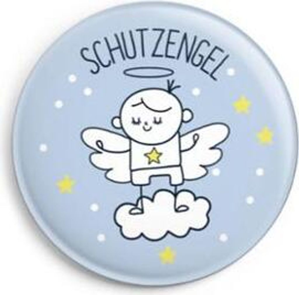 Button Schutzengel Junge 32mm mit Nadelverschluss, inkl. Produktbild 