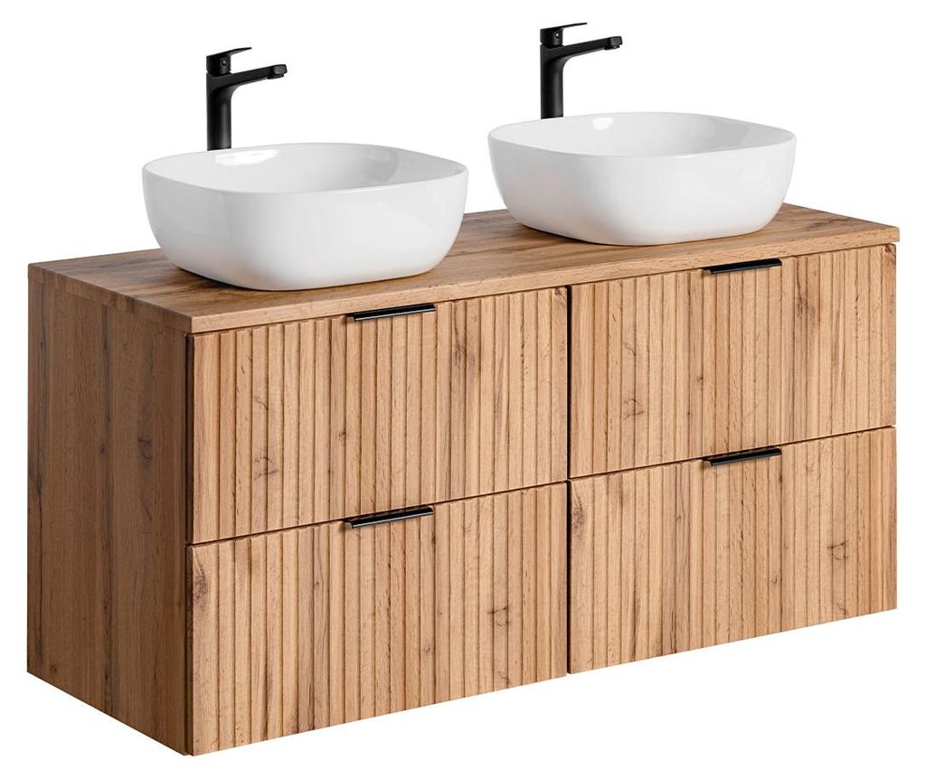 Doppelwaschtisch 120.8cm Adriel mit 4 Schubladen, Produktbild 