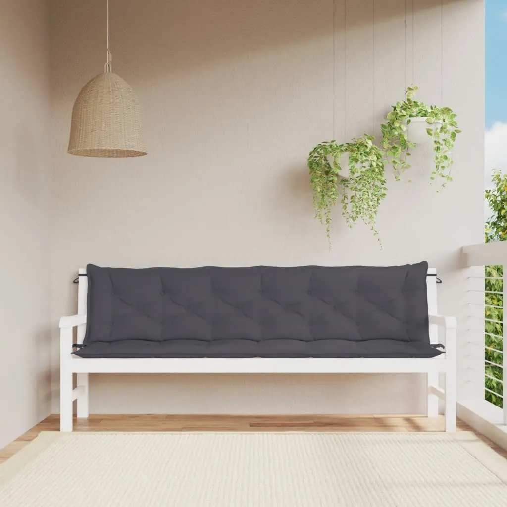 Coppia Cuscini Design per Panca Giardino 200x50 cm Oxford Antracite