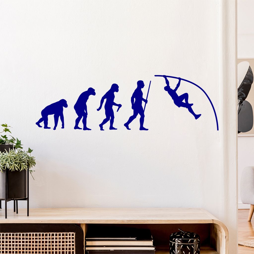 Stabhochsprung Evolution Wandtattoo Wandaufkleber Wall Sticker - Dekoration, Küche, Wohnzimmer, Schlafzimmer, Badezimmer