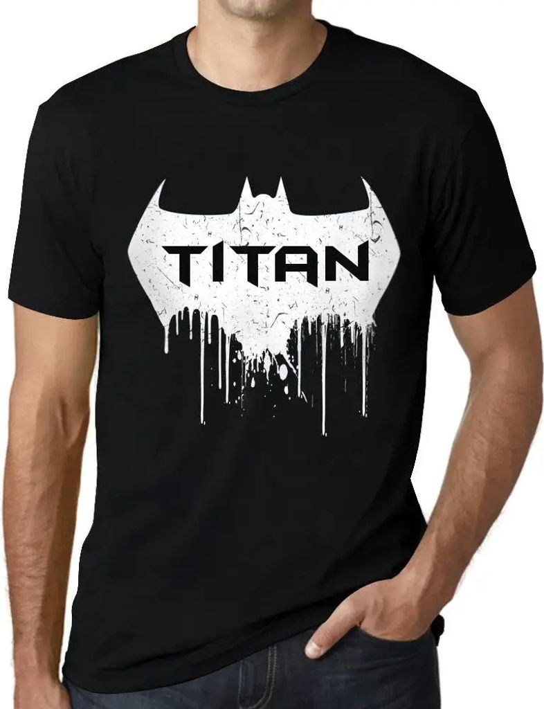 Herren Grafik T-Shirt Bat Titan Öko-Verantwortlich Vintage Jahrgang Kurzarm Lustige Druck Geburtstag Geschenk Mann