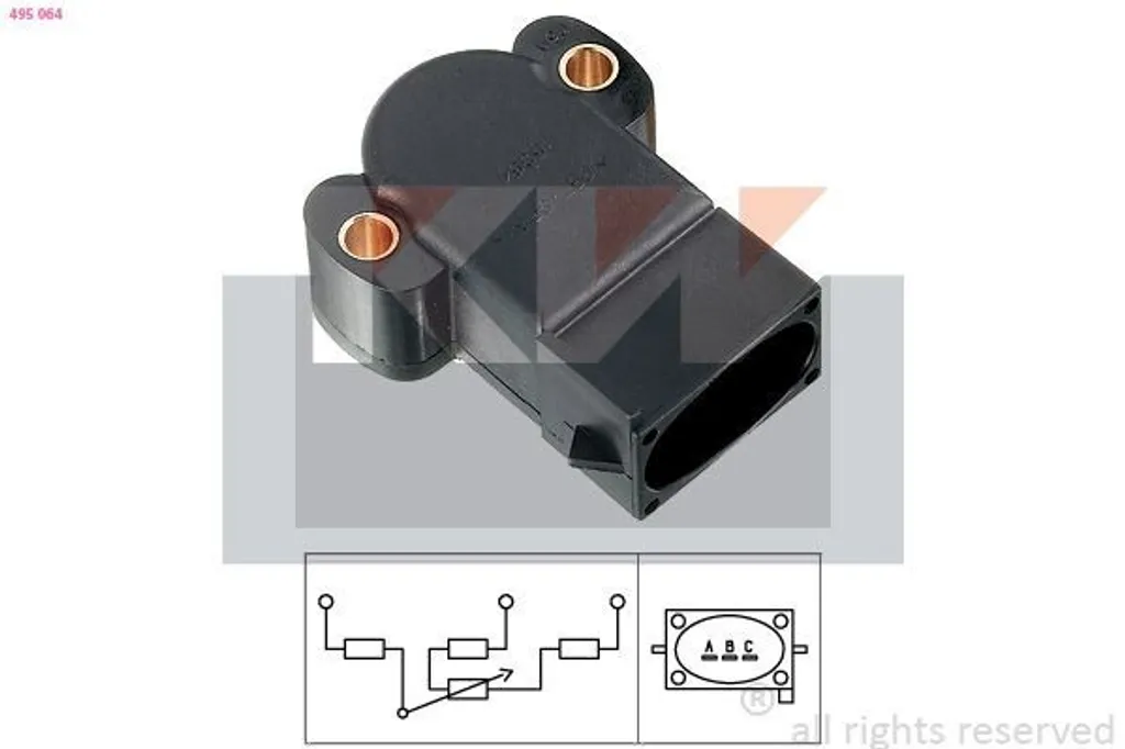 KW 495 064 Potentiomètre du papillon des gaz pour gestion moteur précis