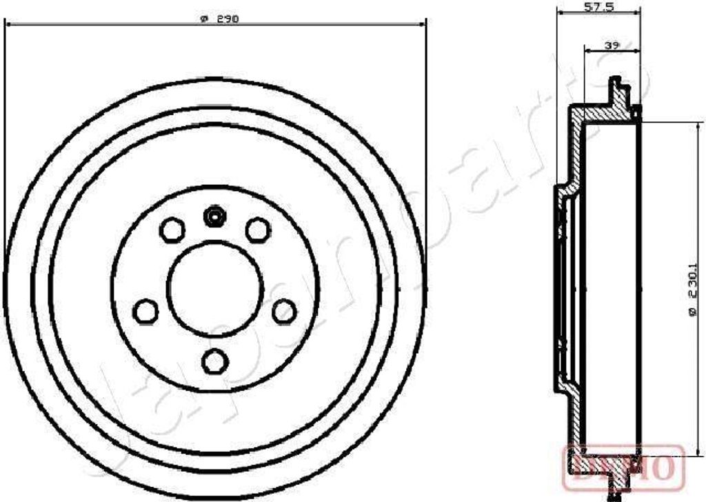 JAPANPARTS TA-0906C Bremstrommel Ø230mm Hinten für VW Polo Limousine (602, 604, 612, 614) für SKODA Octavia II Combi (1Z5) ROOMSTER (5J) OCTAVIA