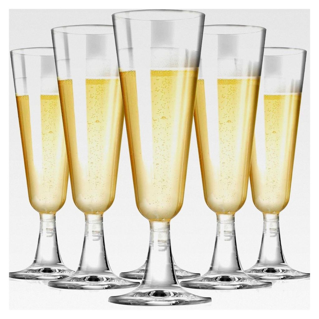20 Stück Sektgläser aus Kunststoff, 150ml für Hochzeiten, Mehrweg Champagnergläser für Feiern, Picknicks, Geburtstage - Transparent und langlebig