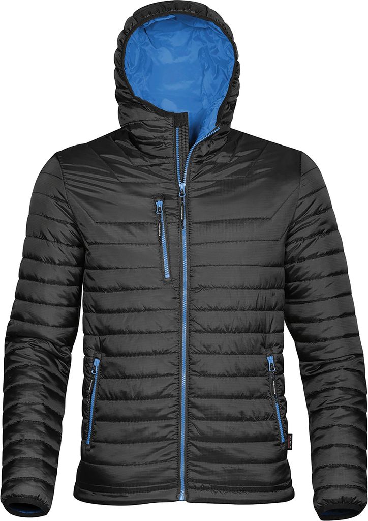 Stormtech Herren Gravity Thermo Winterjacke / Steppjacke mit Kapuze, wasserfest BC3064 (L) (Schwarz/Königsblau)