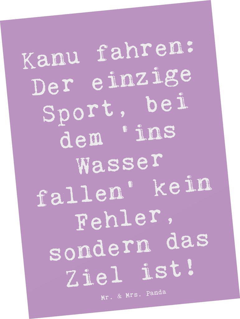Mr. & Mrs. Panda Postkarte Spruch Kanu Abenteuer - Produktbild 