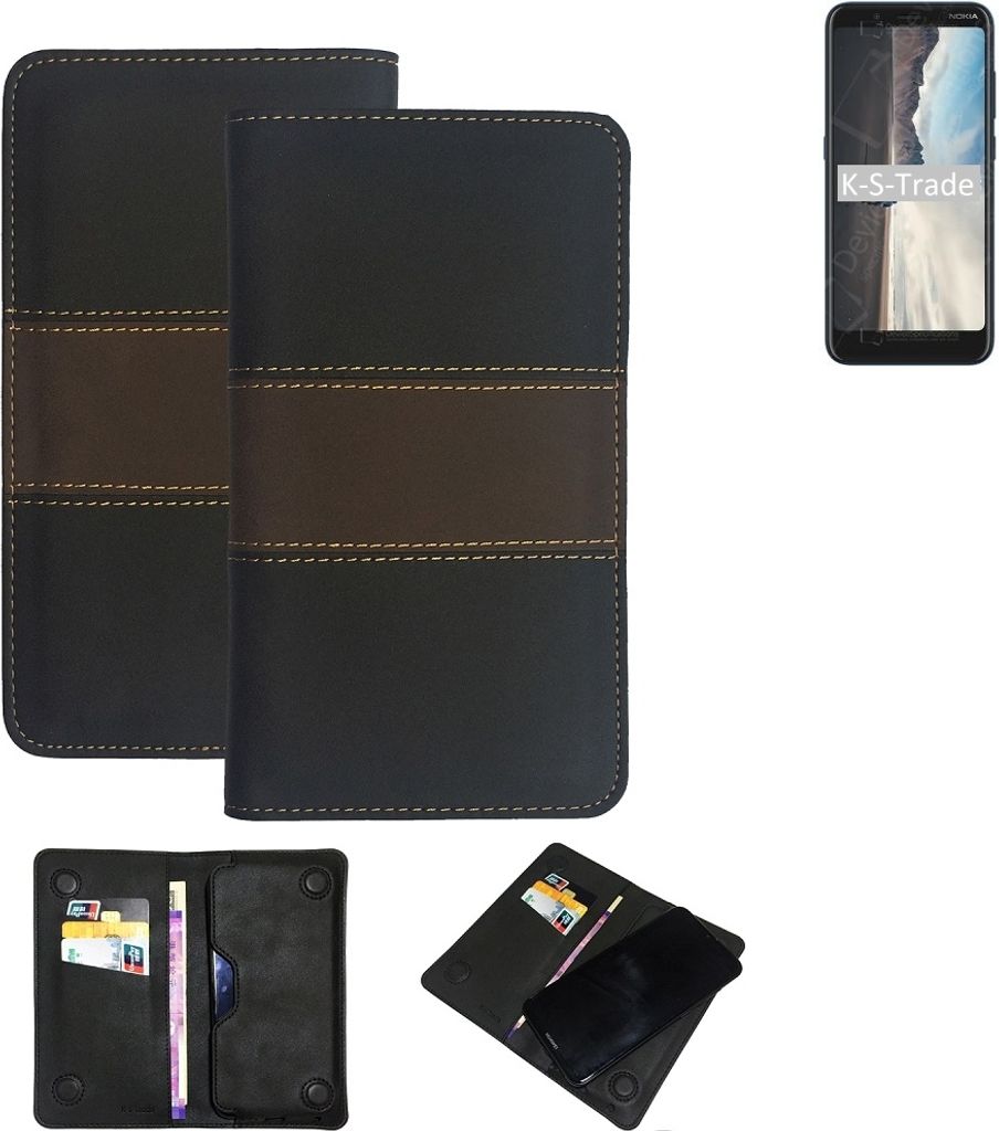 K-S-Trade Hülle Handyhülle kompatibel mit Nokia C2 Tava Schutzhülle Walletcase Bookstyle Tasche Schutz Case Handytasche Wallet Cover Kunstleder
