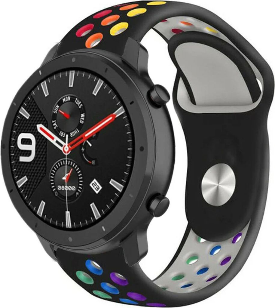 Strap-it Xiaomi Amazfit GTR Sportarmband (Buntes Schwarz)