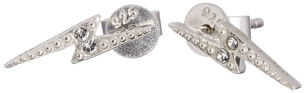 Cadeau Harry Potter : Boucles d'oreilles Éclair Argent et Swarovski