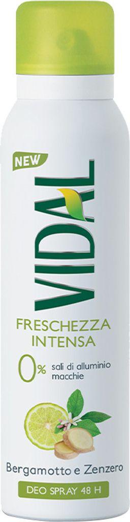 Vidal Freschezza Intensa Deodorant Spray Bergamotto & Zenzero 48h