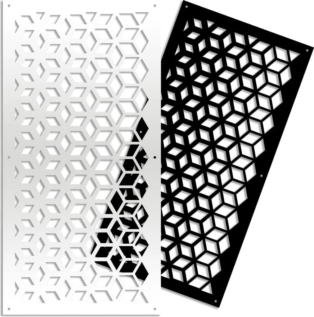 Pannello Nero Traforato METAMORPHOSIS - 73x148 cm PVC - Arredo Casa