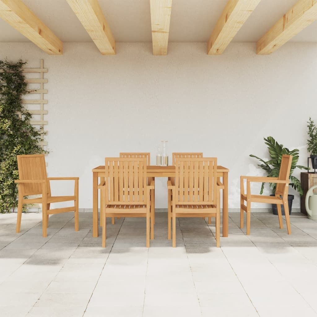 Möbel 7-tlg. Garten-Essgruppe Massivholz Teak - Terrassenmöbel 3157916