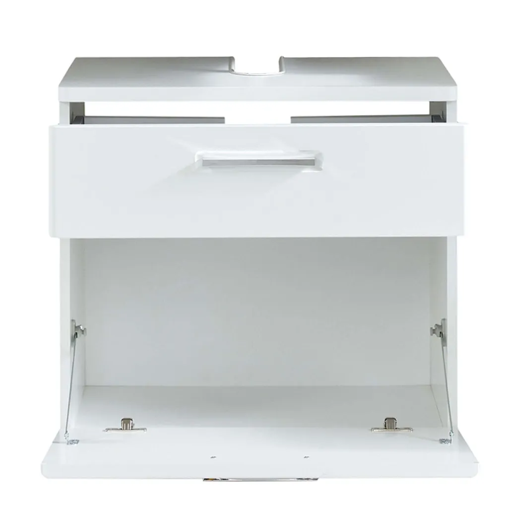 Support de Lavabo Blanc Mat 60cm - Structure Renforcée et Gain de Place - 6