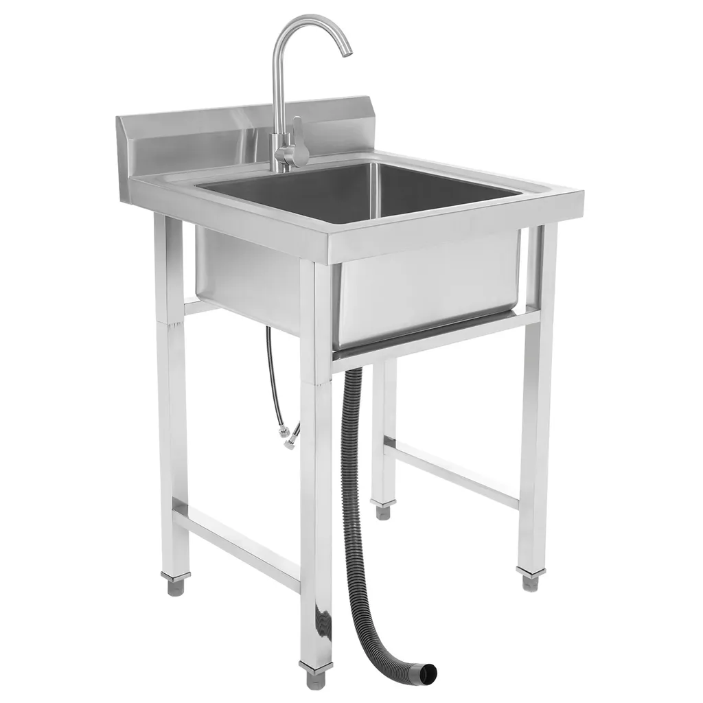Lavello Cucina Indipendente Acciaio Inox Argento Robusto per Esterni