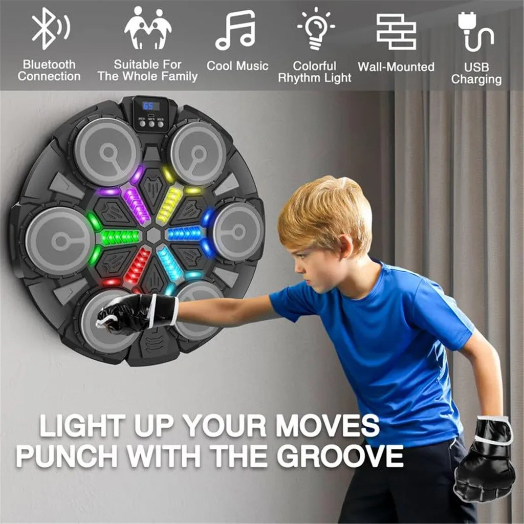 Machine de boxe Bluetooth, 5 modes de vitesse avec haut-parleur noir