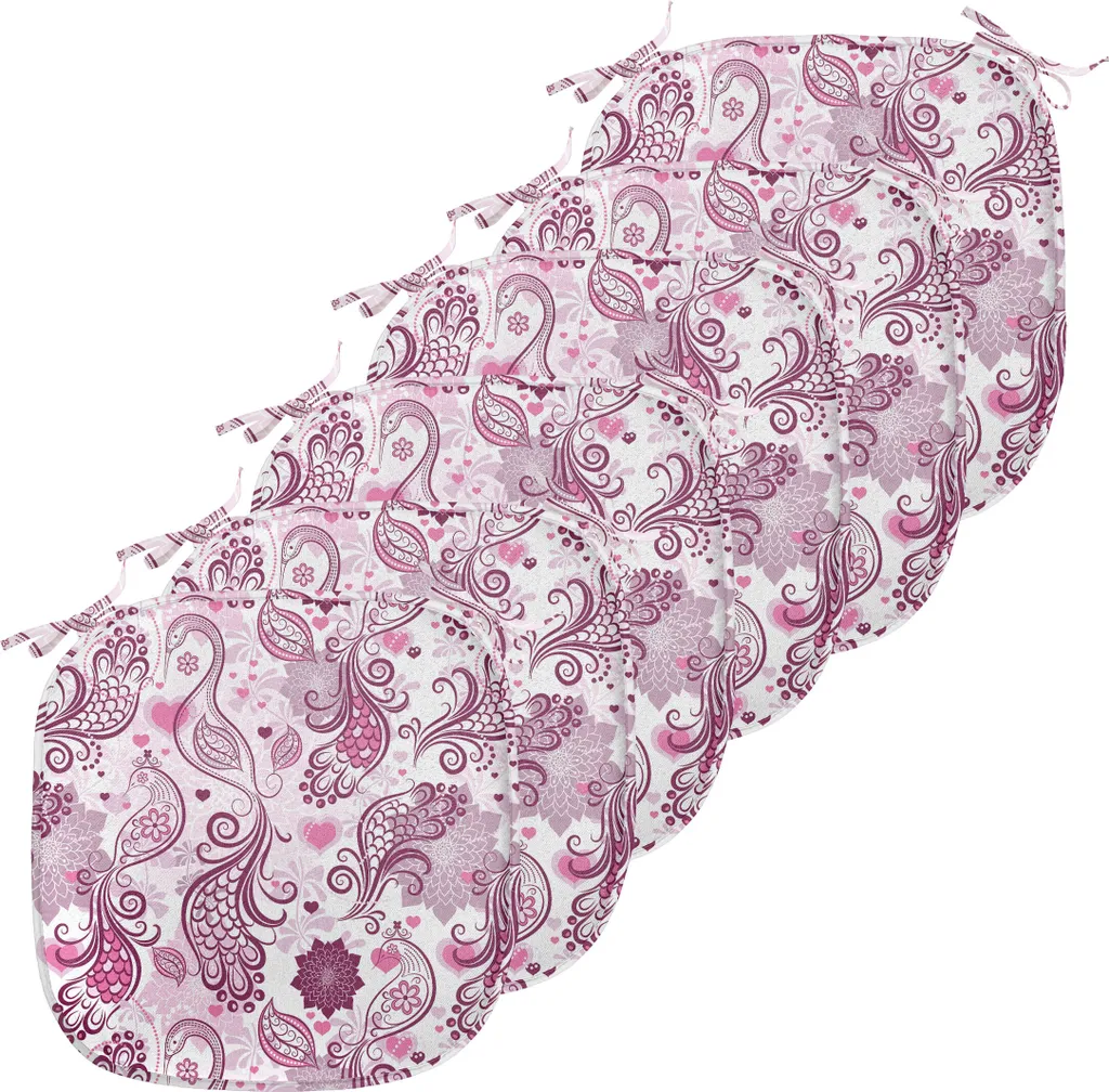 Galette de Chaise Anti-Tache et Antidérapante 40x40 cm Mauve x6