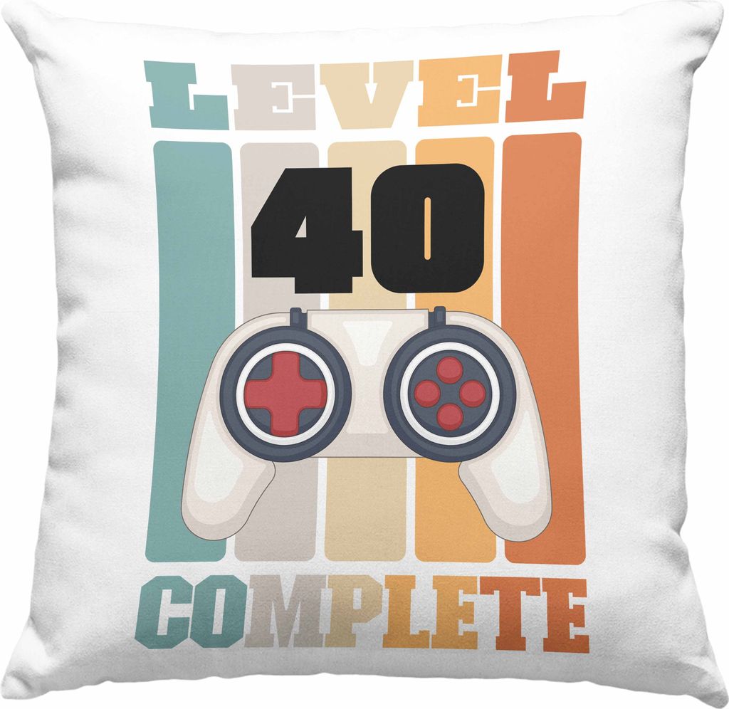 Trendation - 40. Geburtstag Deko-Kissen mit Füllung 40x40 Mann Geschenk 40er Geschenkidee 40 Mutter Vater Männer Lustig Geschenke Gamer Geschenk...