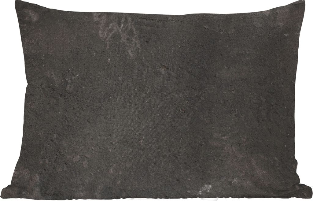 MuchoWow Outdoor Kissen - Beton - Wand - Schwarz - Vintage - Industriell - 60x40 cm - Wetterfest - Lounge Kissen - Zierkissen - Kissen für Innen...