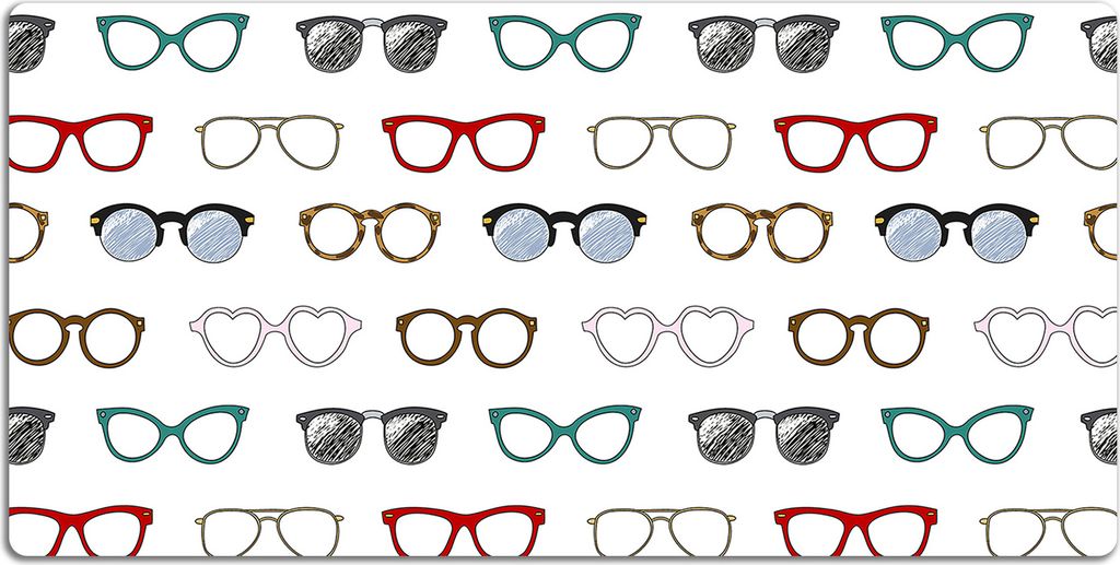 Schreibtischmatte Tischunterlage 100x50 cm Mauspad - Retro Gläser