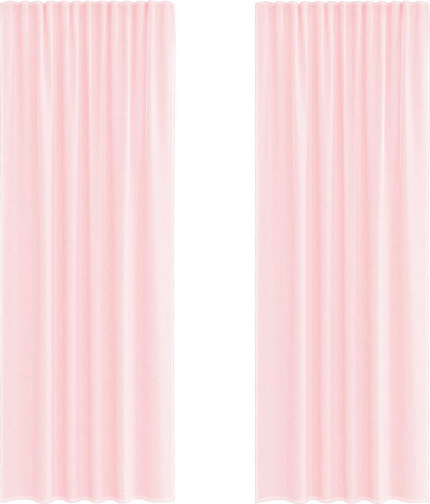 Voile Vorhänge mit Schlaufen 2 Stk. Hellrosa 140x260 cm