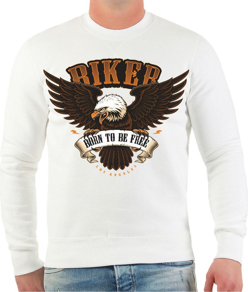 Herren Sweatshirt Biker born to be free